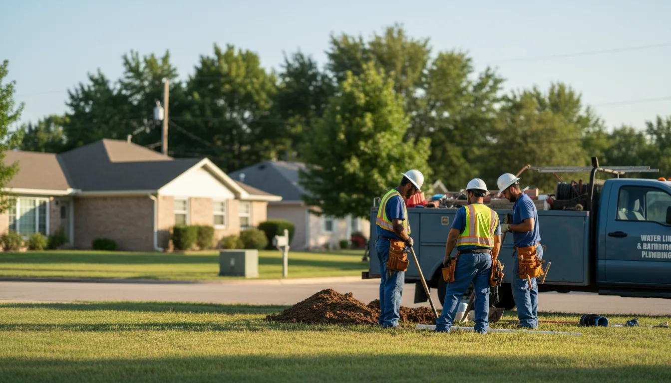 Residential water line and bathroom plumbing service in Wayside, TX
